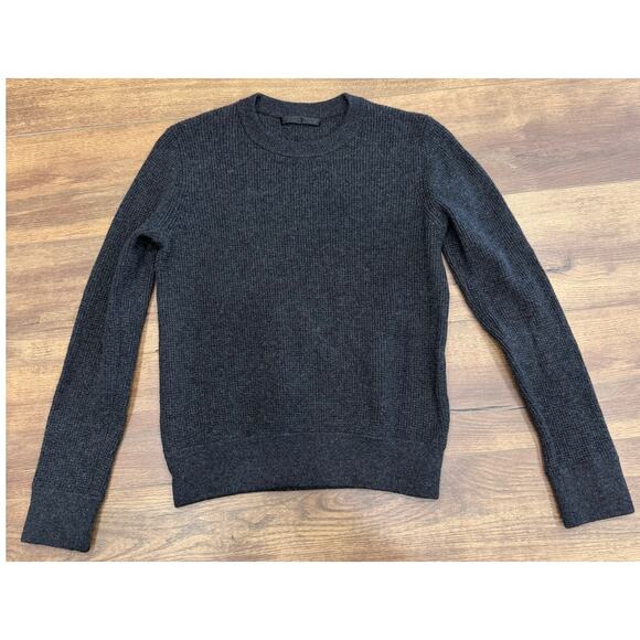 Jenni Kayne Cashmere Fisherman Ribbed Crewneck Sweater Heather Gray Size XS - Picture 2 of 8